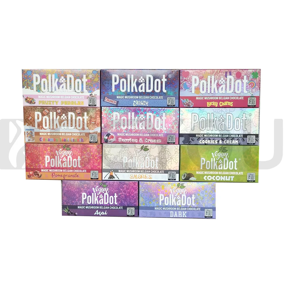 

3.5G Chocolate Bar Empty Packing Polkadot Hologramic Carton Container Vegan Cream Display Boxes Herbal Flowers Candy Storage