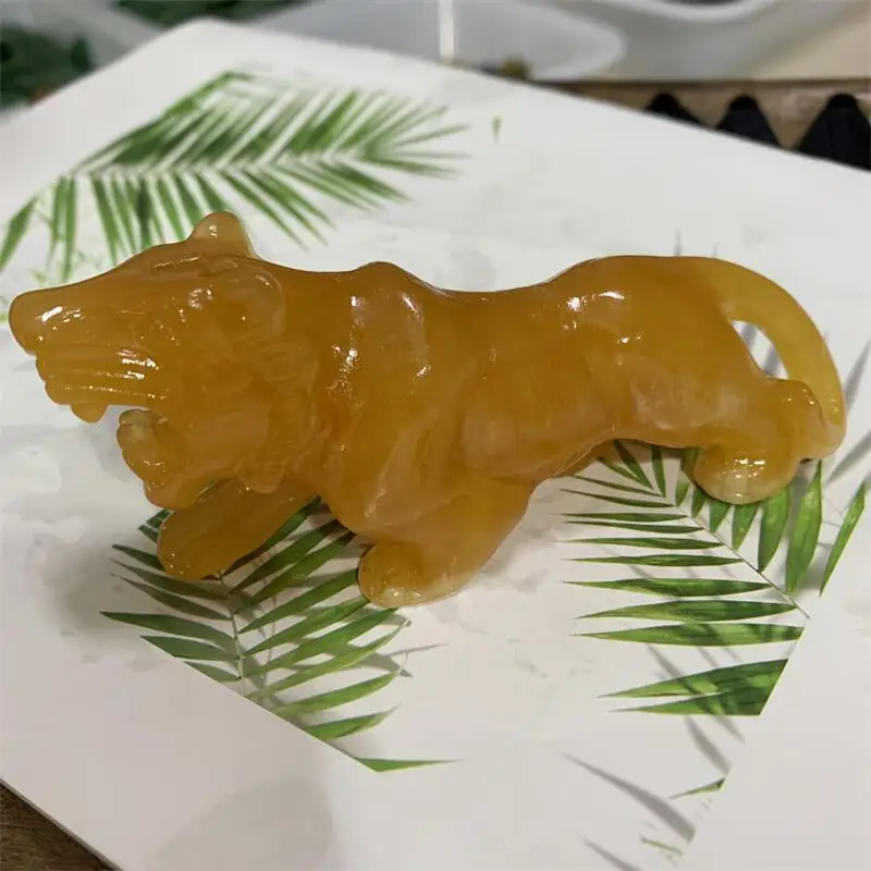 

Натуральная желтая статуя кальцитетигра, камень, резная поделка, кристаллы, кварц, исцеление, рейки, драгоценный камень, декор интерьера, 1 ш...