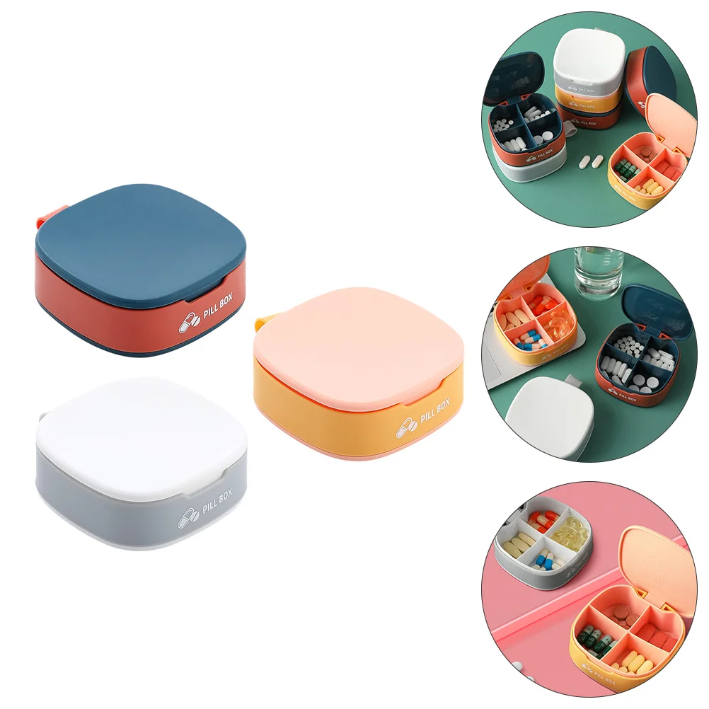 

Box Case Organizer Portable Vitamin Holder Travel Day Mini Purse Container Holders Containers Storage Tablet Supplement Cases