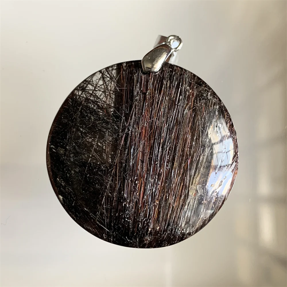 

Потрясающие огромные 36 мм Подвески из натурального кварца с кофейным рутилированным кварцем ожерелья для женщин и мужчин Необычные облачные бронзовые волосы круглые бусины кристаллы