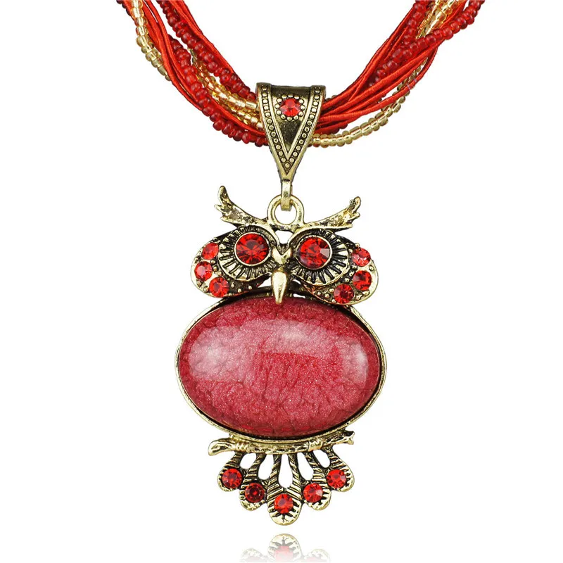 Dormon Хрустальная Сова массивный драгоценный камень бронзовая цепочка кулон