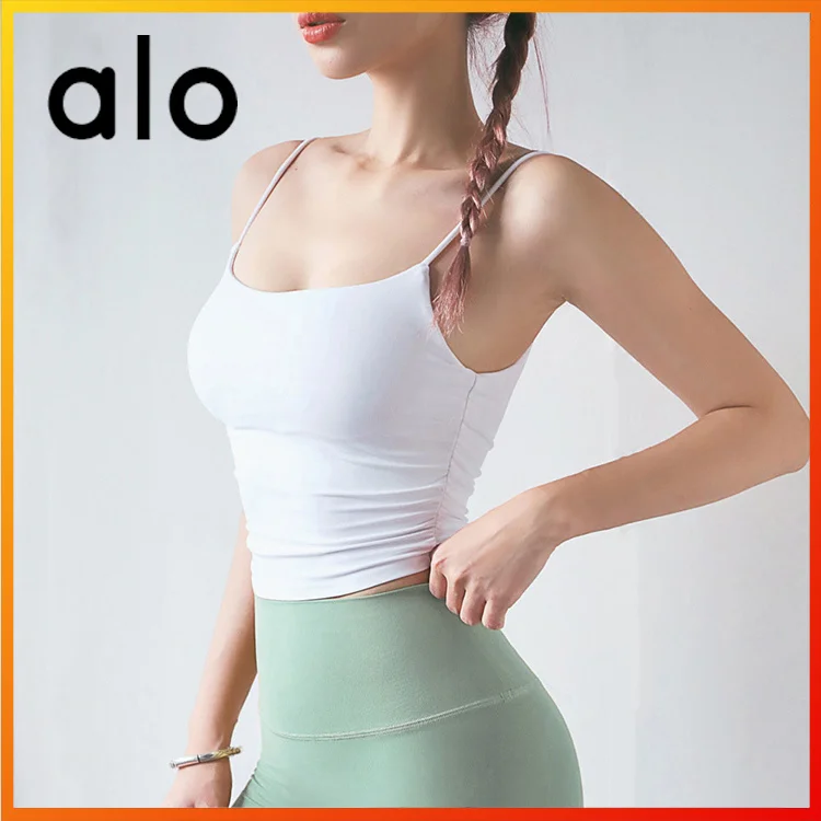 

Alo Yoga Summer New Sexy Women's Sling Quick-drying Breathable Sports Crop Top Fitness Exercise Shaping Gym Vest Tube Top WX005