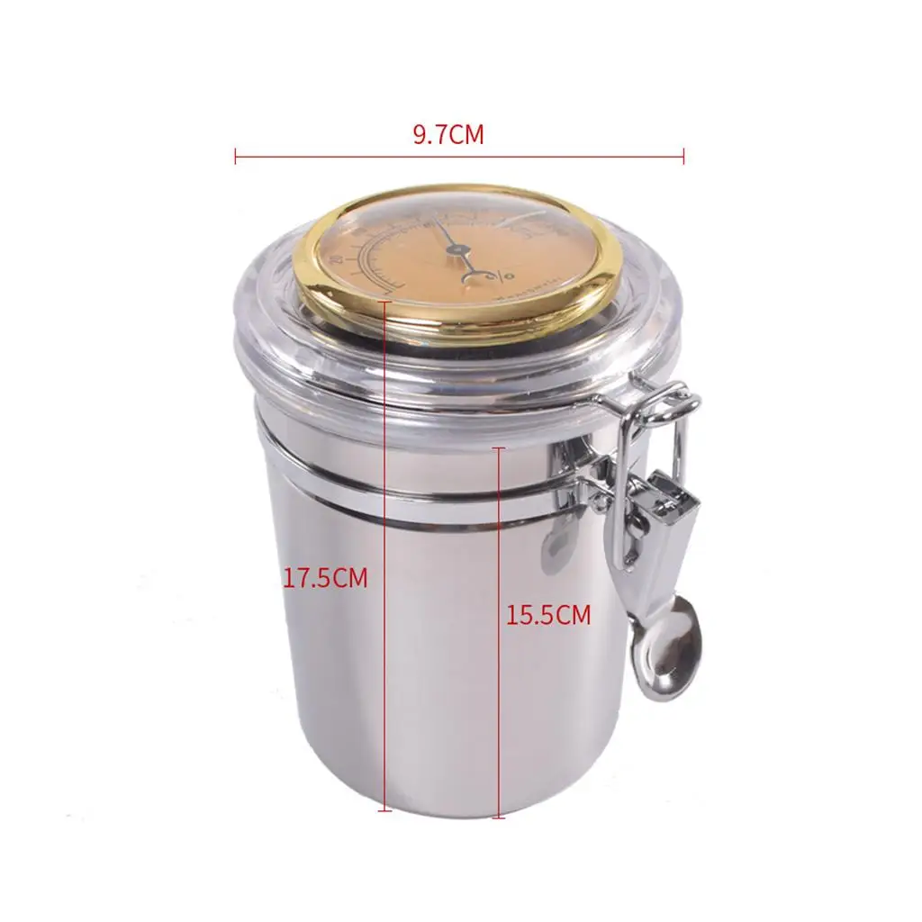 Увлажняющая трубка для сигар хьюмидор с гигрометром 7x4 дюйма серебристый