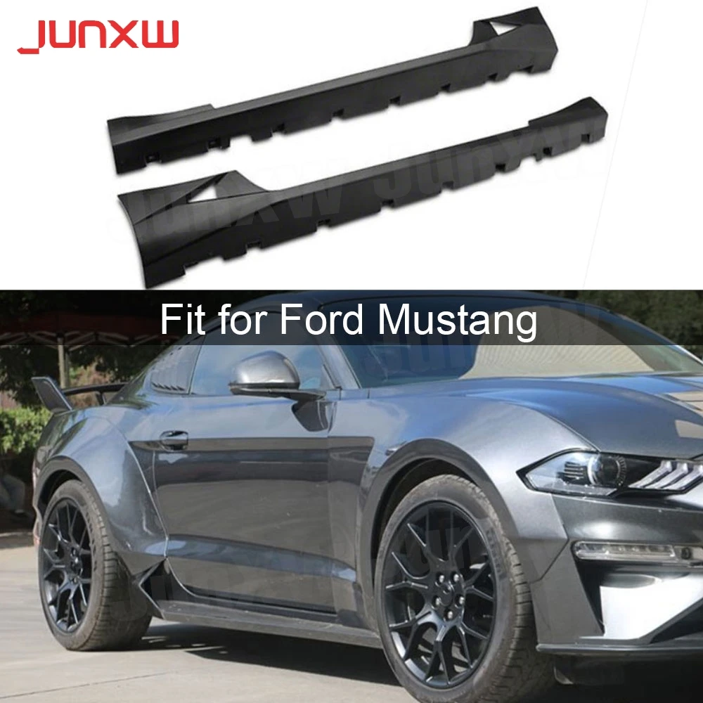 2 шт. боковые юбки из углеродного волокна фартук для кузова губа Ford Mustang Coupe двери