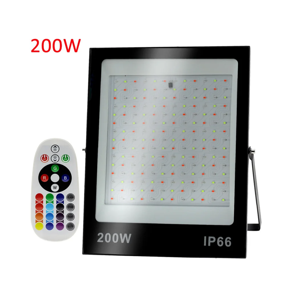 

High Power 200W RGB LED FLood Light 30W 50W 100W Outdoor Floodlight Waterproof IP66 Color Change 220V Landscape Flood Spotlight