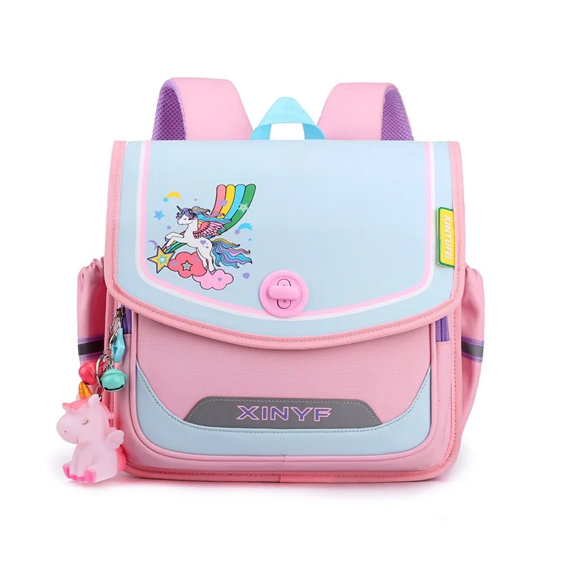 New Grade 1-4 Children Horizontal British Style Schoolbags Girls Boys Primary School Students Unicorn Dinosaur Backpacks Hot