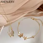 Женское серебряное ожерелье ANENJERY, свадебная белая оболочка изящная серьга, набор подарков