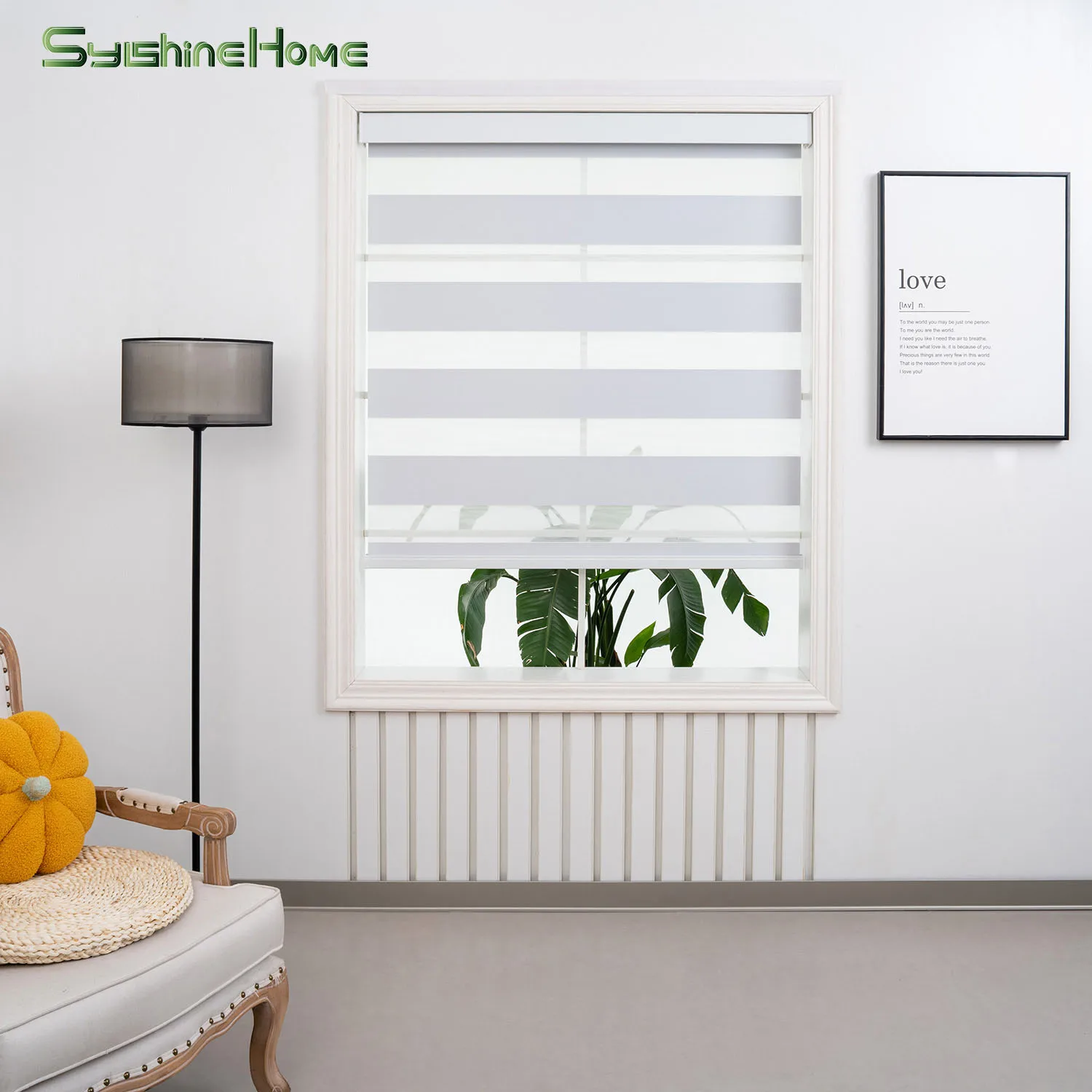 

Sylshine Home Zebra Blackout Blinds for Windows Day and Night Shades for Living Room Office Bedroom Bathroom Custom Size
