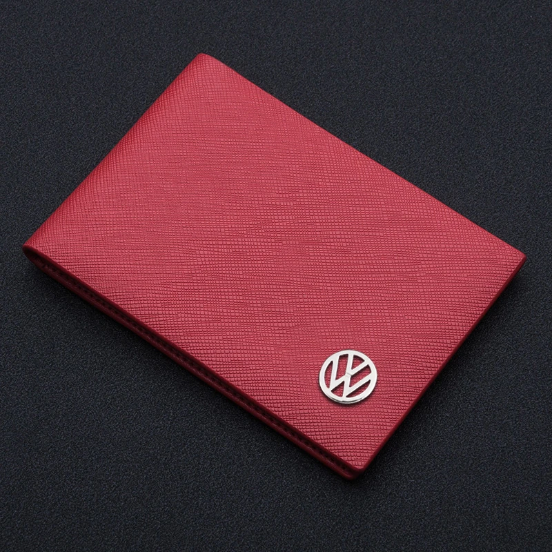 Car Driver's License Leather Passport Cover For Volkswagen Langyi Credit Id Card Holder Tarjetero Porte Monnaie Femme For Vw Car