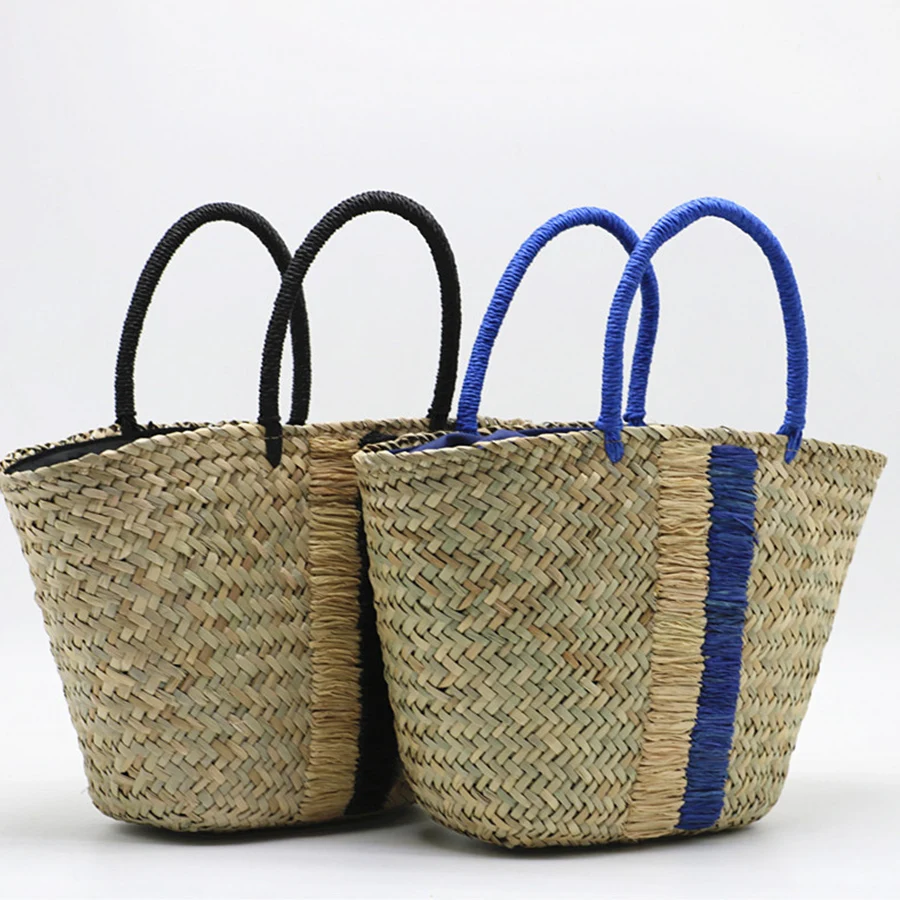 

Большие Пляжные Сумки для покупок в стиле ретро, плетеная сумка на плечо из ротанга, женские Соломенные Сумочки Ручной работы, летние дорожные сумки-тоуты, сумка