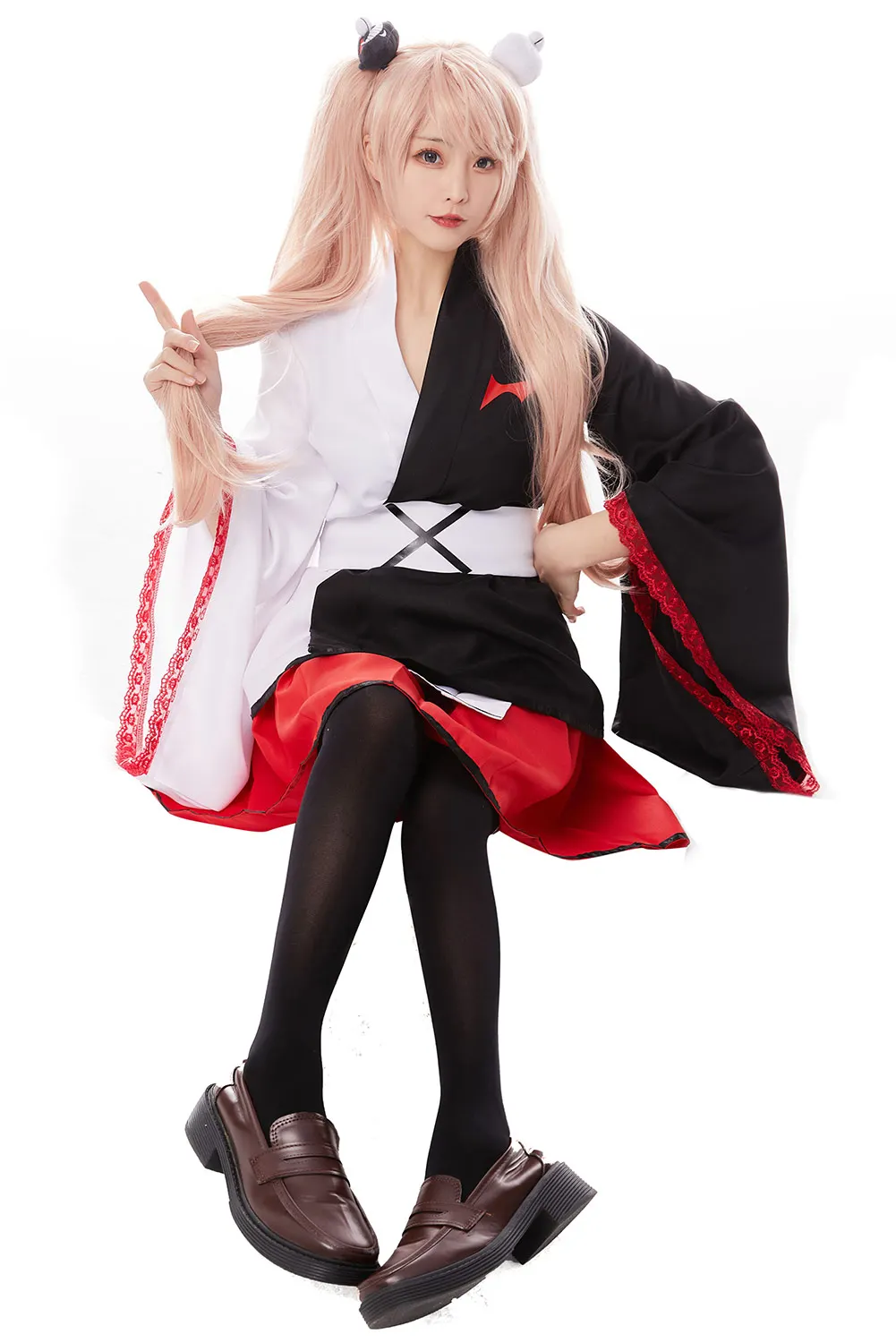 Костюм-кимоно Danganronpa черно-белый для женщин и девочек карнавальный костюм на