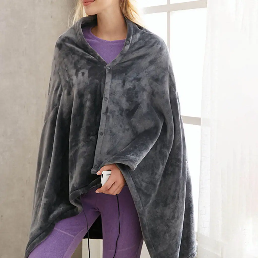 

Electric Flannel Blanket USB 3 Gear Flannel Throw Blanket Warm Shawl Electric Heating Plush Throw Blanket for Students Elderly