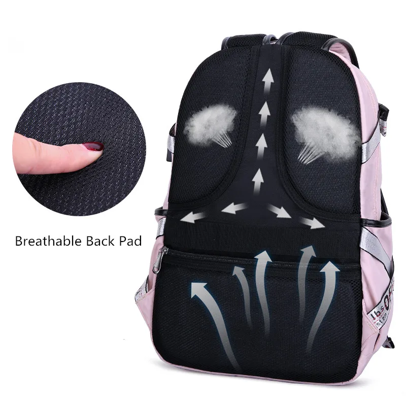 High School Backpack for Teenage Girl Fashion Pink Black Student Girls Backpack Schoolbag Cute Book Bag