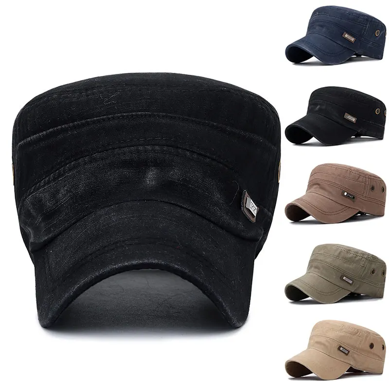 

Fashion Flat Cap Military Hat Men Women Cotton Baseball Caps Vintage Snapback Dad Hats Adjustable Casual Adult New Sun Hats
