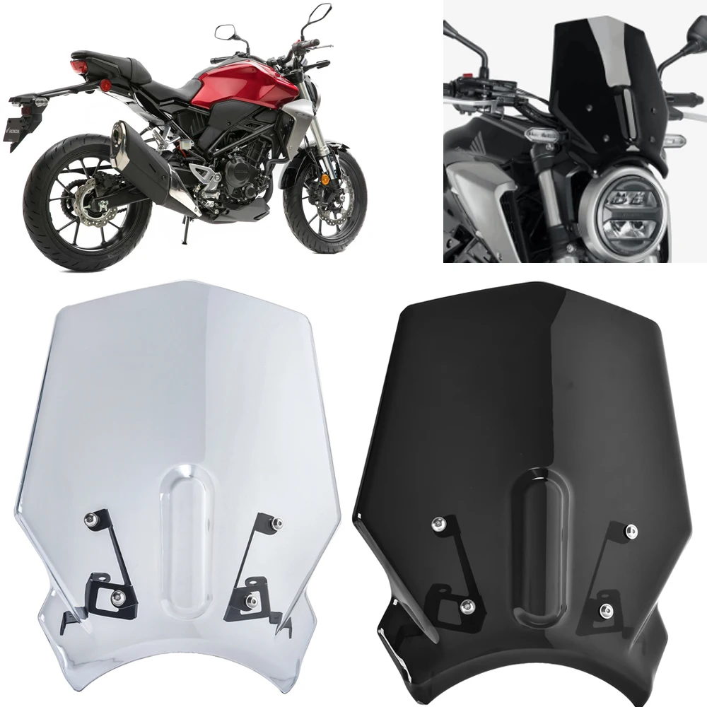 

For Honda CB125R CB250R CB300R NEO Sports Cafe 2018 2019 2020 2021 Motorcycle Windshield Windscreen Protector CB 125R 250R 300