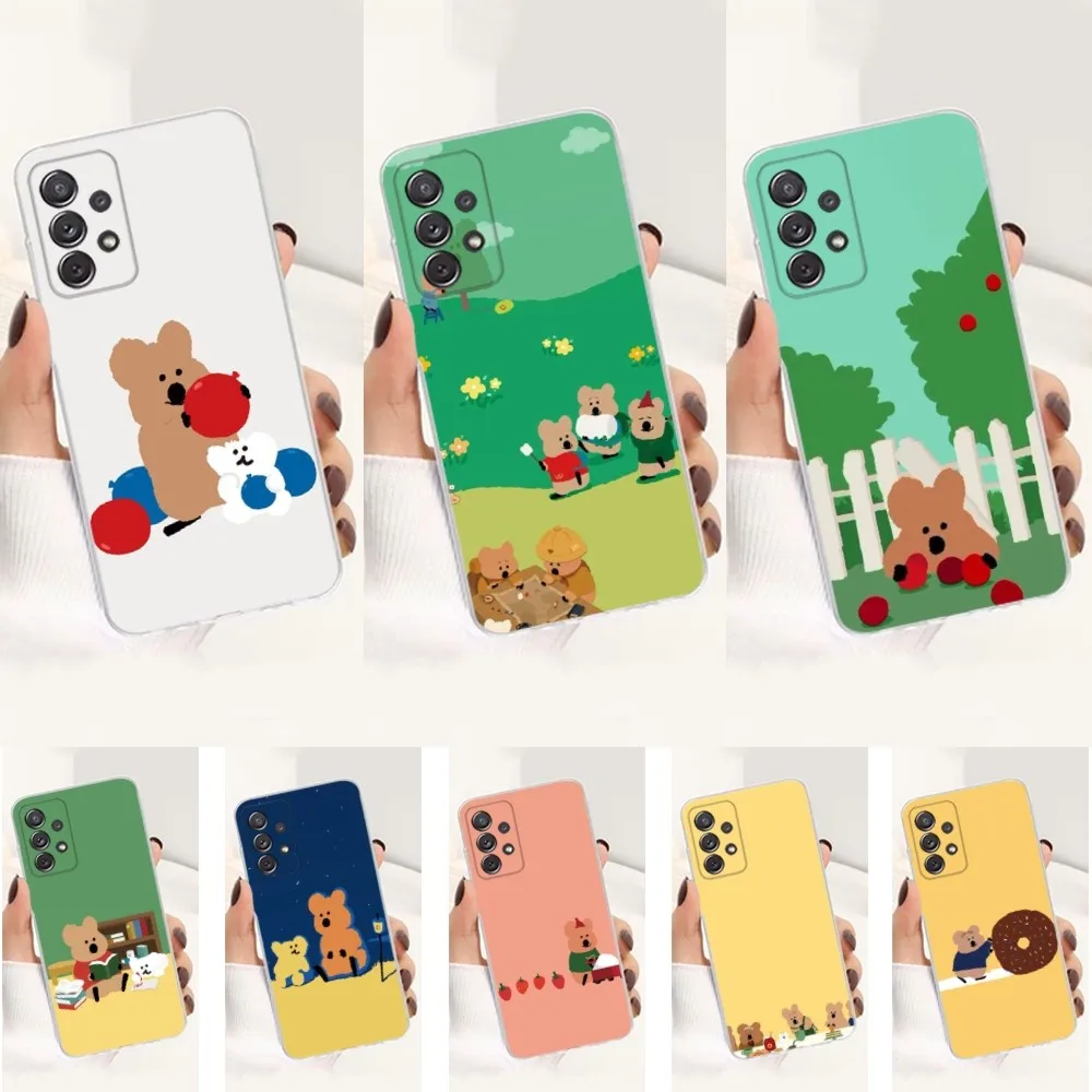 K-Koalas D-Dinotaeng Cute Phone Case For Samsung S30 S23 S21 S22 S20 Ultra FE Lite S10 S9 S8 PIus Transparent Silicone