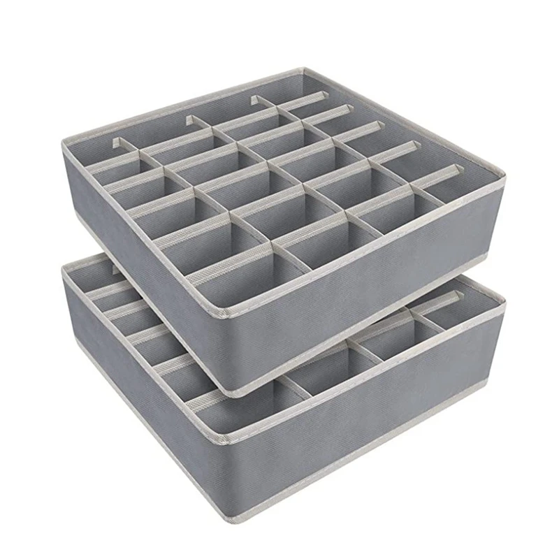 

2 Pcs Drawer Organisers, Foldable Drawer Dividers Wardrobe Organisers Closet Organisers Storage Box for Socks, Underwear