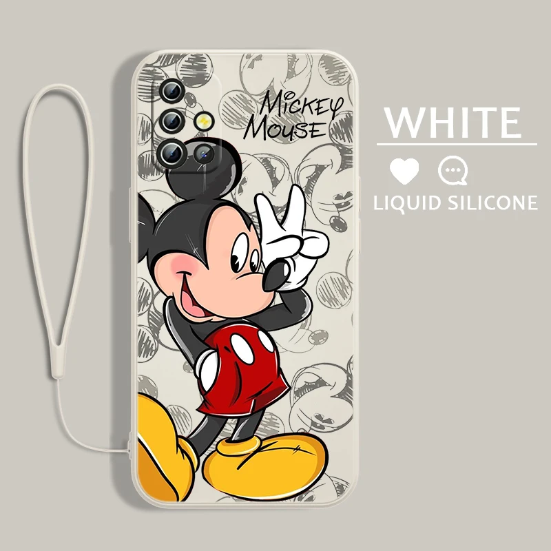 

Pink Minnie Mickey Love Phone Case For Samsung A54 A34 A04 A14 A13 A12 A31 A91 A81 A71 A51 A11 Core Lite Liquid Rope Cover