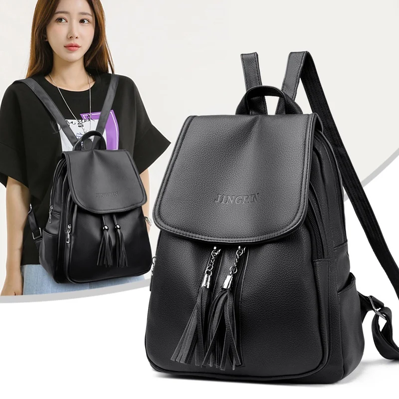 

Fashion Luggage &Bags Women's Backpack Pu Waterproof Leisure Travel Anti-Theft Mini Black Large Capacity Mochilas School Mochila