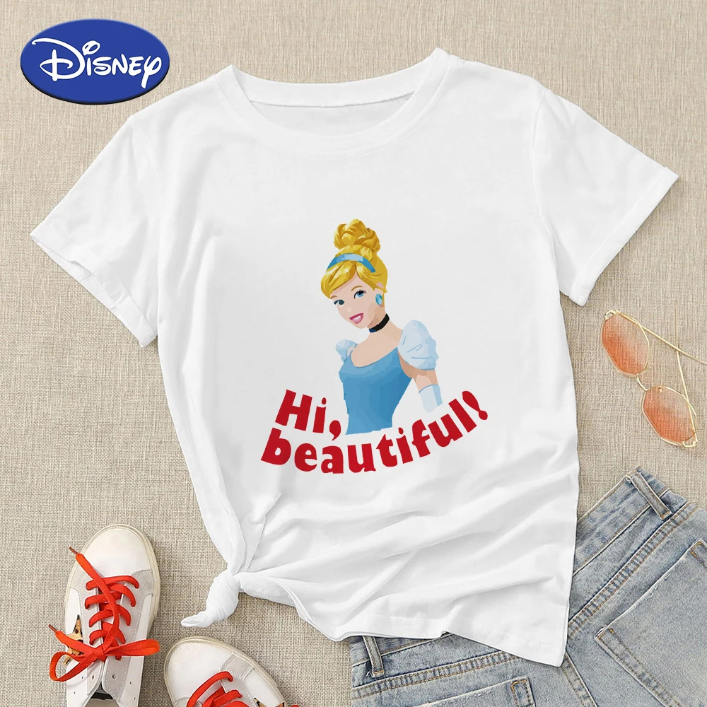 

Urban Luxury Designer Clothing Woman T-Shirt Snow White Disney Things Original Edgy France Street Fashion Summer Harajuku 2022