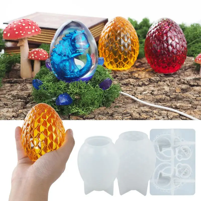 

DIY Dragon Egg Silicone Resin Mold Lovely Dinosaur Egg-Shaped UV Epoxy Casting Mould Handcraft Resin Home Decoration making Tool
