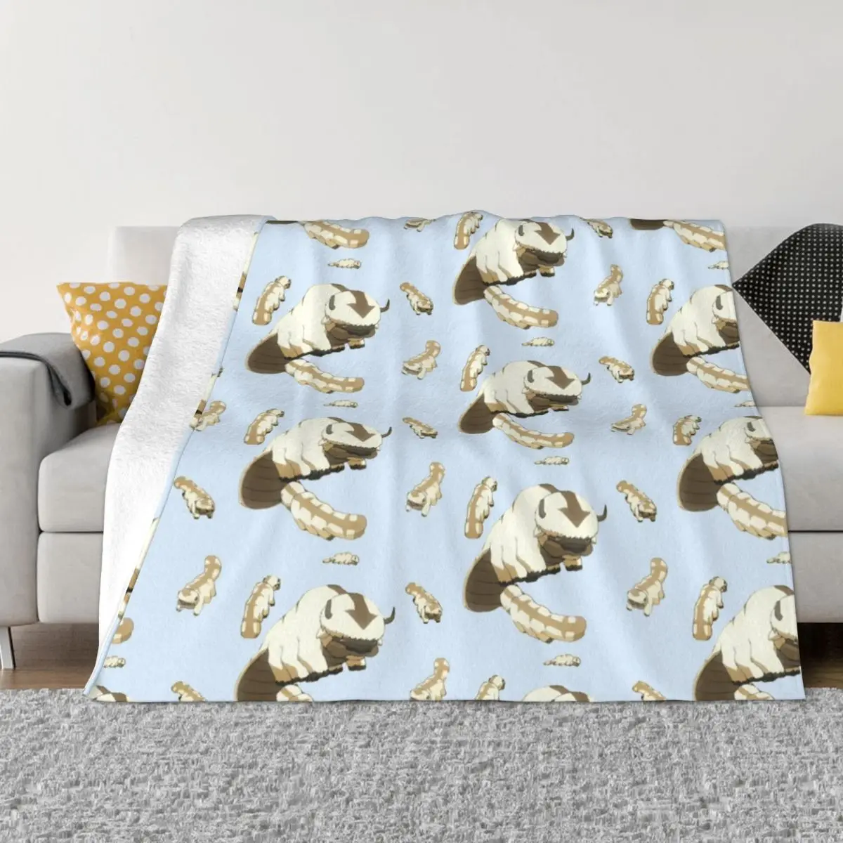 

Avatar The Last Airbender Anime Appa And Baby Blankets Flannel All Season Ultra-Soft Throw Blankets for Bed Travel Bedspread
