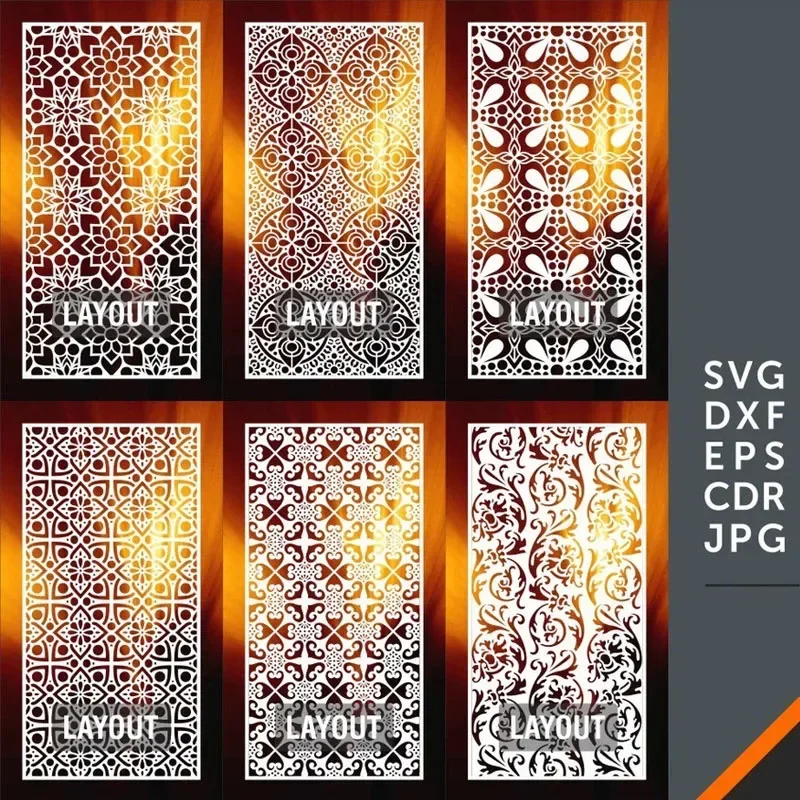

400 шт. файлы DXF CDR EPS SVG Formats 2023, новая перегородка для комнаты, панель, трафарет, окно, лазерная резка с ЧПУ, дизайн, векторное украшение