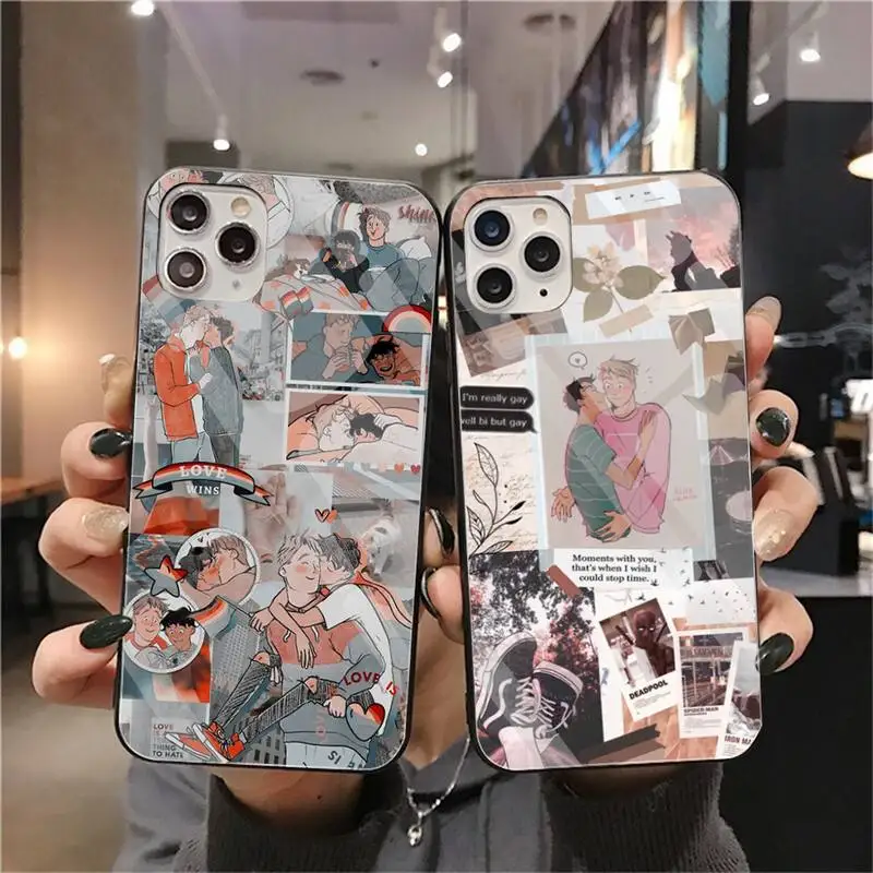 

Heartstopper nick and charlie Phone Case Tempered Glass For iPhone 13 12 Mini 11 Pro XR XS MAX 8 X 7 Plus SE 2020 Soft Cover
