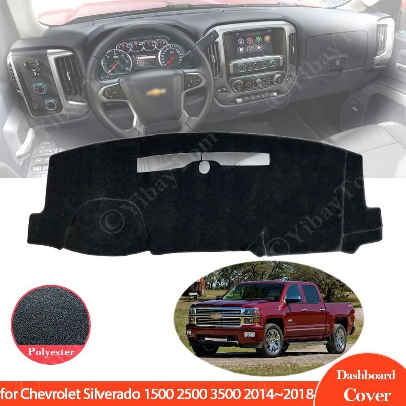 

For Chevrolet Silverado 1500 2500 3500 GMC Sierra 2014 ~ 2018 Dashboard Cover Car Dash Board Mat Carpet Pad Sunshade Accessories