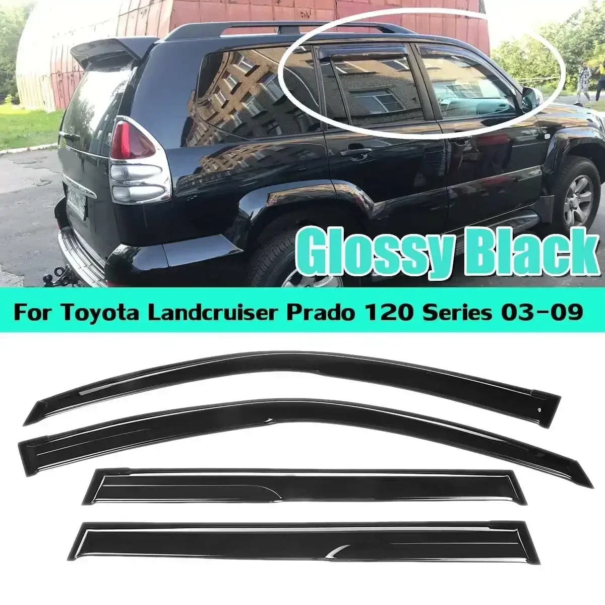 4 шт. тонированные дефлекторы окон автомобиля для Toyota Landcruiser Prado 120 серии 2003 2004 2005