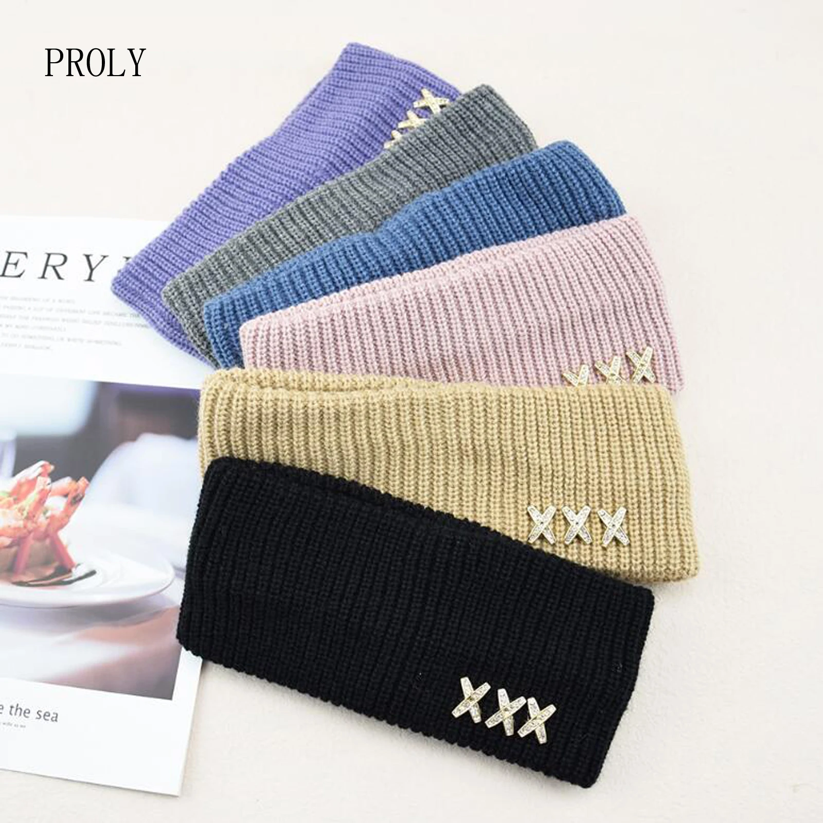 

Новинка, модная женская повязка на голову PROLY, теплая вязаная зимняя повязка на голову, повязка на голову для девушек, повседневные аксессуары для волос для путешествий