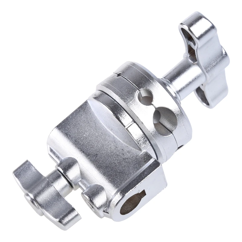 

Heavy Duty Grip Head Swivel Head Holder Mounting Adapter For Light Stand Silver