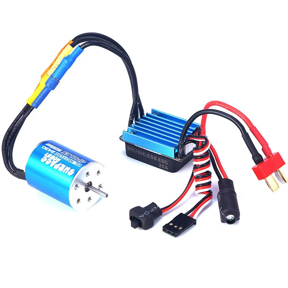 Бесщеточный мотор SkyDElSURPASS HOBBY 2430 7200KV с регулятором скорости 25A ESC в комплекте для радиоуправляемых машин HSP HPI Tamiya 116 118 (art.: 3920dcafeee01) - 3920dcafeee01