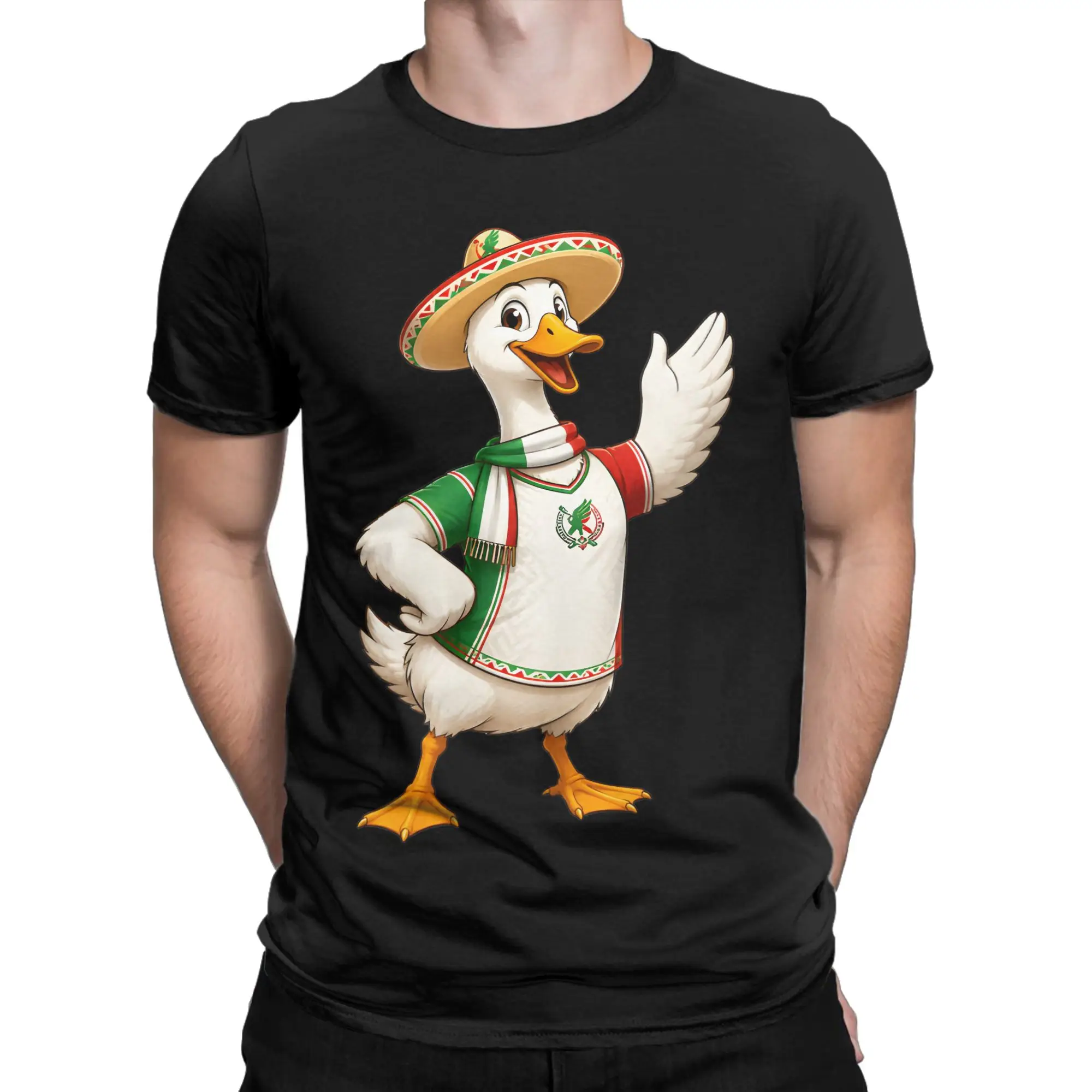 Фото Футболка Merlins the Mexican duck El Pato del Partido Mexico для мужчин и женщин, футболка с круглым вырезом, хлопковая, новинка, одежда №1