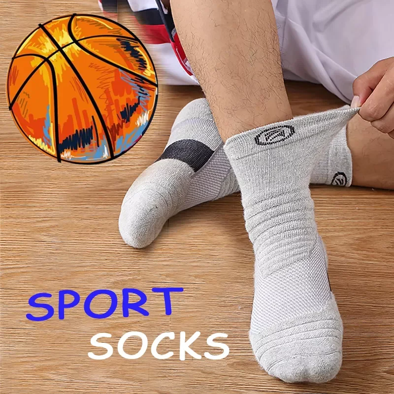 Sports Basketball Socks Breathable Moisture Wicking Athletic Sock Long Short Style Sweat Deodorant Sox Men Spring Winter