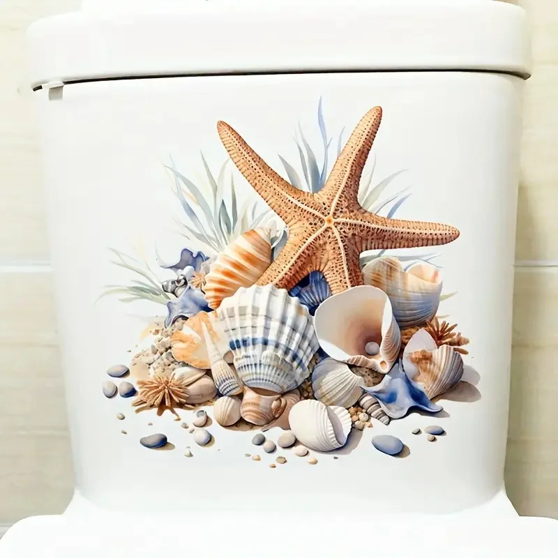 

Водонепроницаемая наклейка для унитаза Blue Shell Starfish