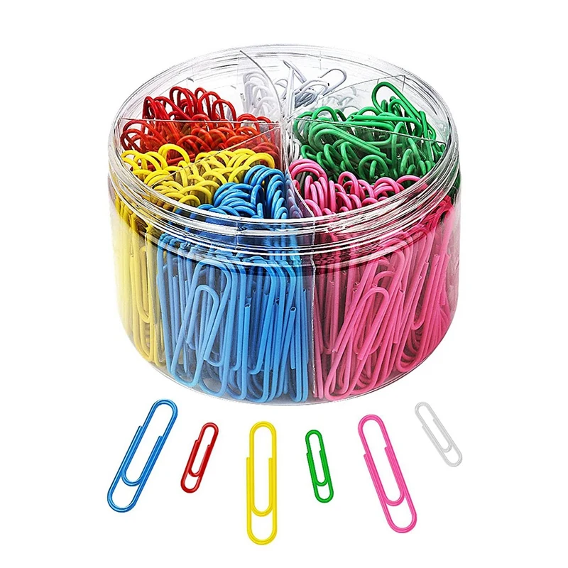 

400Pcs Colored Paper Clips, 6 Assorted Colors Paper Clips For School, Office, Personal Files Organizing,Professional Use