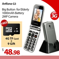 Senior Phone Artfone Flip 2 4  Screen Original Flip Big Button Cheap Senior Touch Mobile Phone Clamshell Cell Phones 3G 
