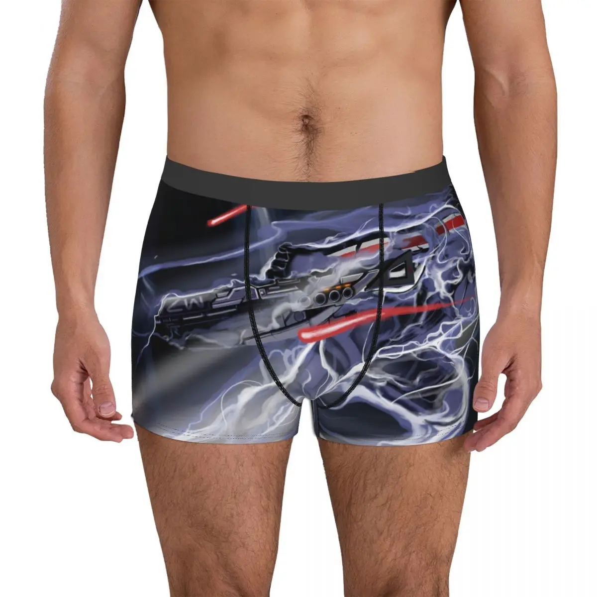 

Holding An Assault Rifle Mass Effect Asari Game Underpants Cotton Panties Man Underwear Print Shorts Boxer Briefs
