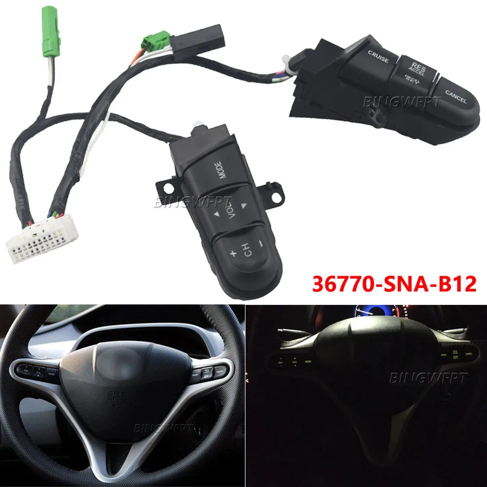 

Good quality Steering Wheel Switches Button For Honda 08-13 Fit 09-14 City 06-11 Civic OEM 36770-SNA-B12
