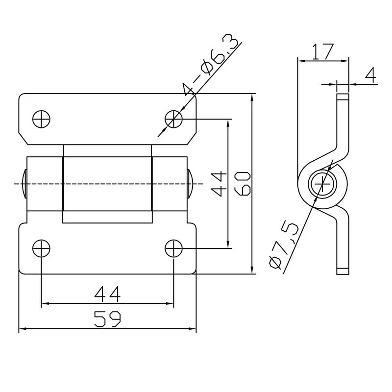 HT103 углеродистая сталь синий цинк промышленная несущая петля плоское отверстие