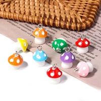 10pcslot 16x12mm colorful mushroom charms for jewelry making acrylic charms pendant diy earring necklace accessories wholesale