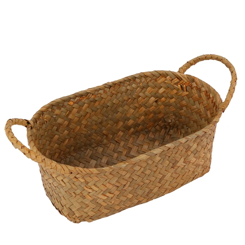 

Wicker Weaving Storage Basket For Kitchen Handmade Fruit Dish Rattan Picnic Food Bread Loaf Sundries Neatening Container Case