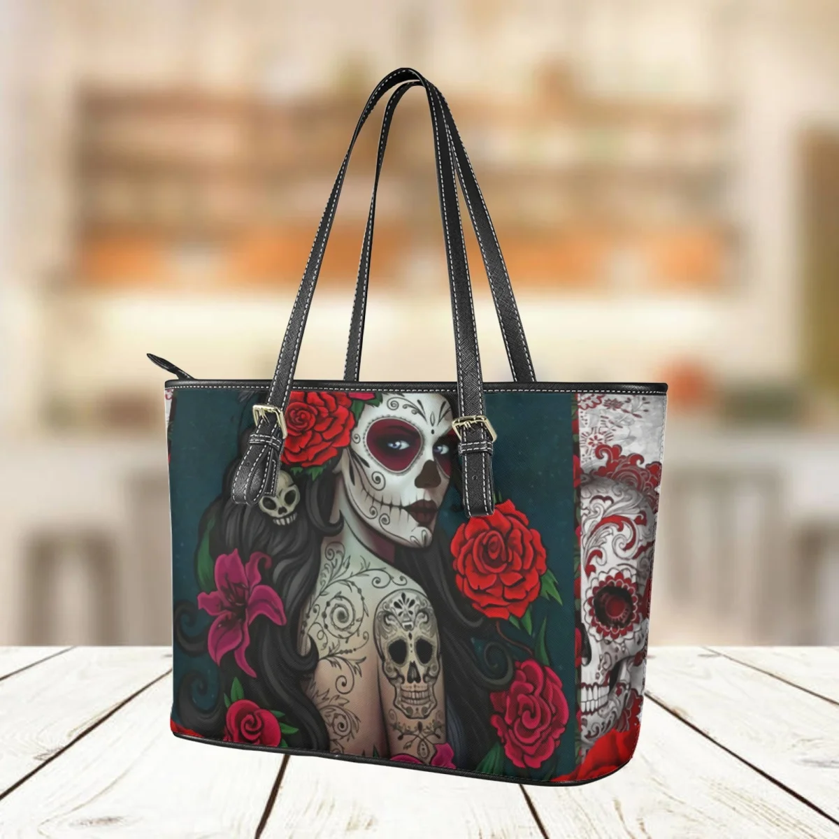 Sugar Skull Girls Women Handbags Gothic Style Fashion Tote Bags for Female Shoulder Large Capacity Casual Luxury Bags Woman 2023
