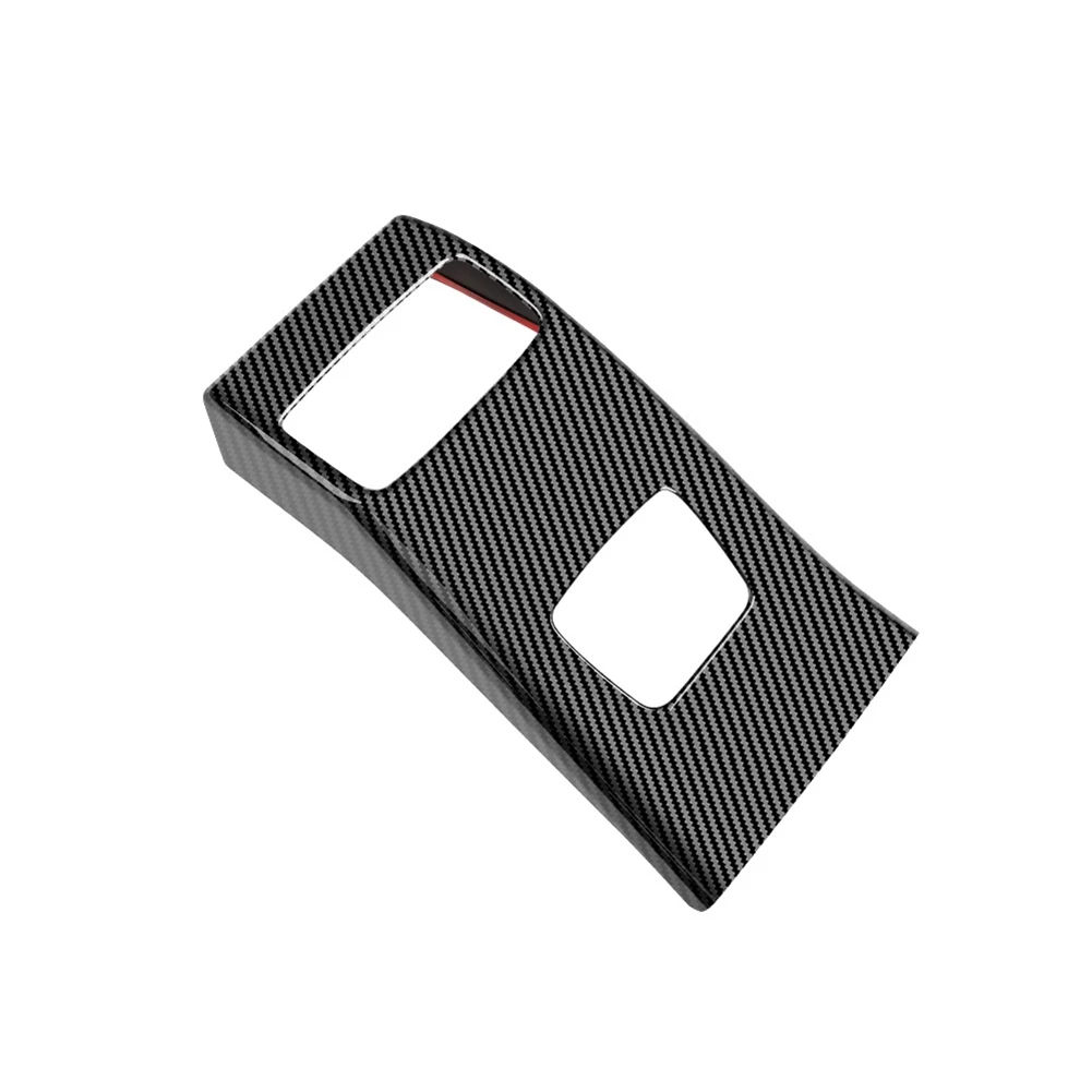 

Car Carbon Fiber Rear Air Condition Vent Outlet Frame Anti-Kick Panel Cover Trim for 2021 2022 RHD
