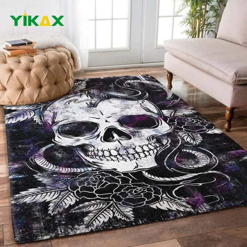 

Anime Skull Carpet Living Room Decor Large Area Rugs Bedroom Bedside Sofa Tea Table Rug Bathroom Floor Mat Anti Slip Doormat