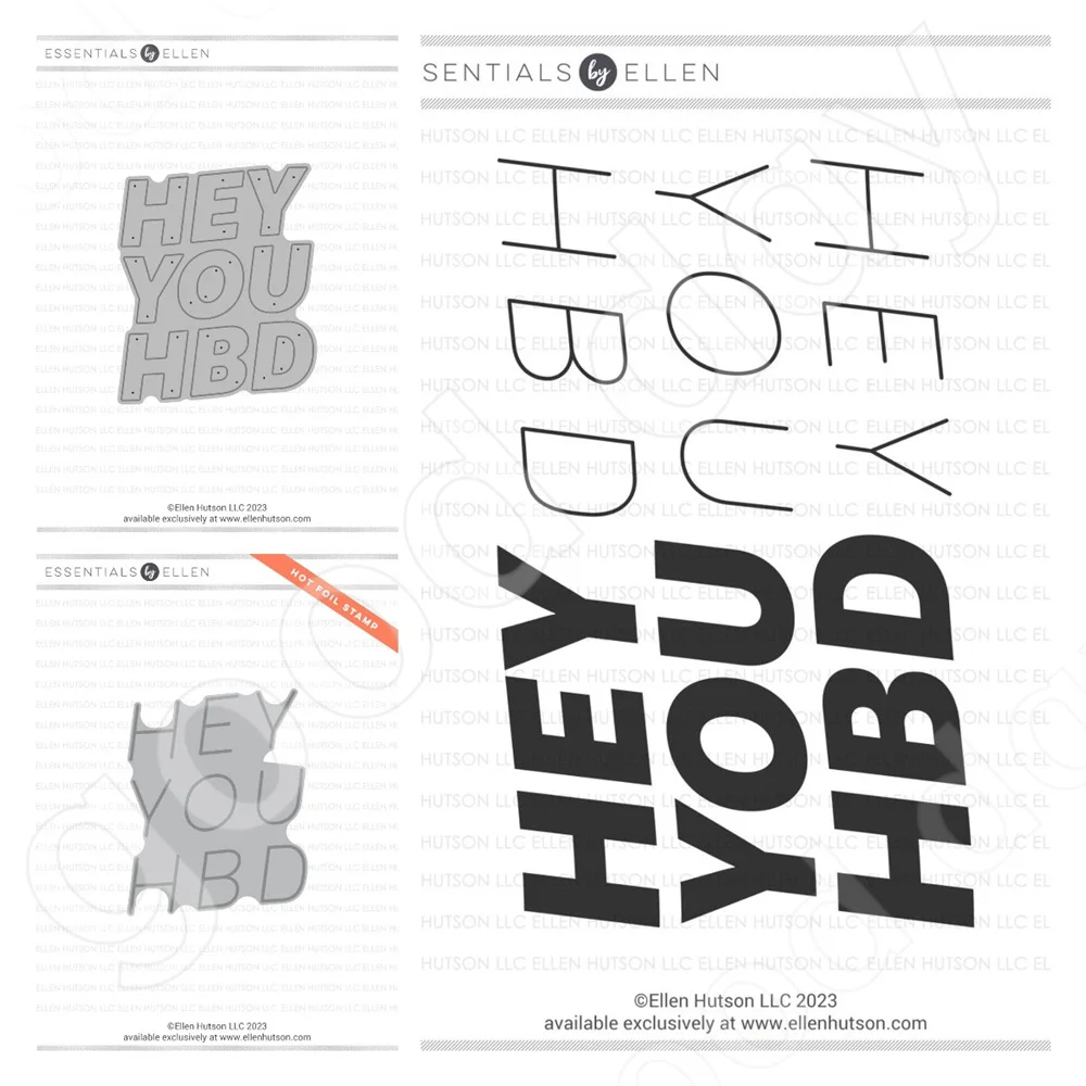 

2023 New Arrival Hey You Cutting Dies Stamps Hot Foil Scrapbook Diary Decoration Embossing Template DIY Greeting Card Handmade