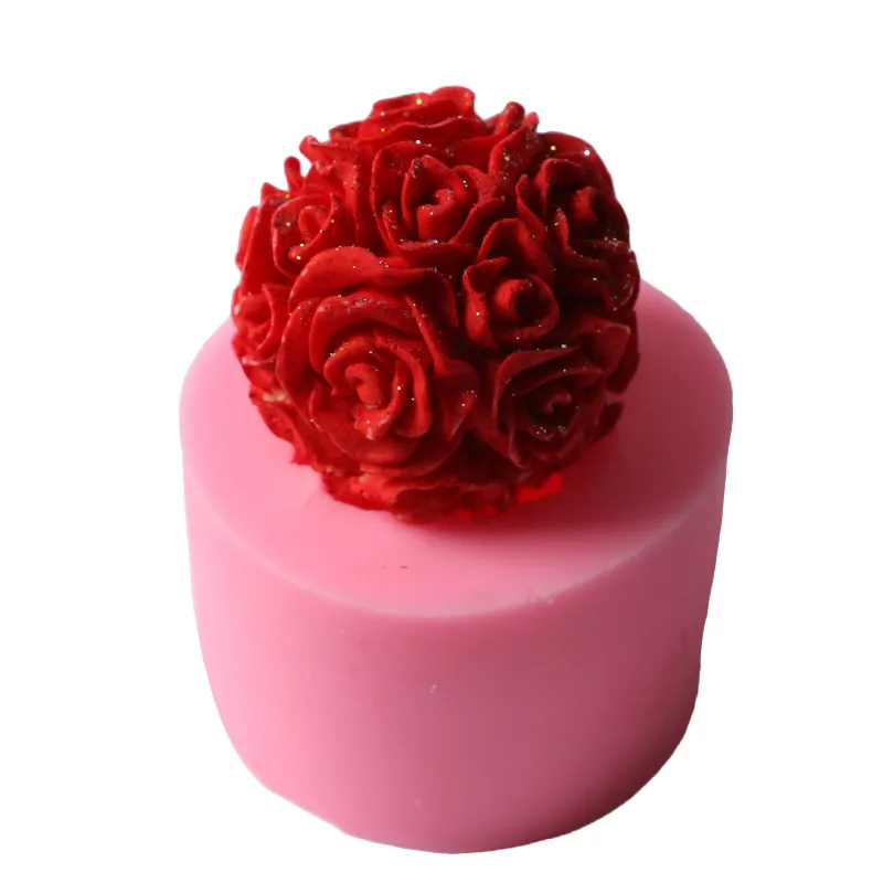 3D Large Size Flowers Peony Flower Rose Silicone Mold Bloom Shape Cake Chocolate Candle Soap Mould  Household Decoration Tools