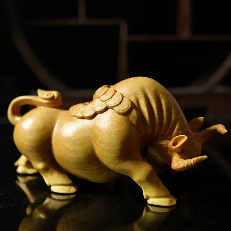 Статуя быка из массива дерева статуя богатства современное искусство ручная