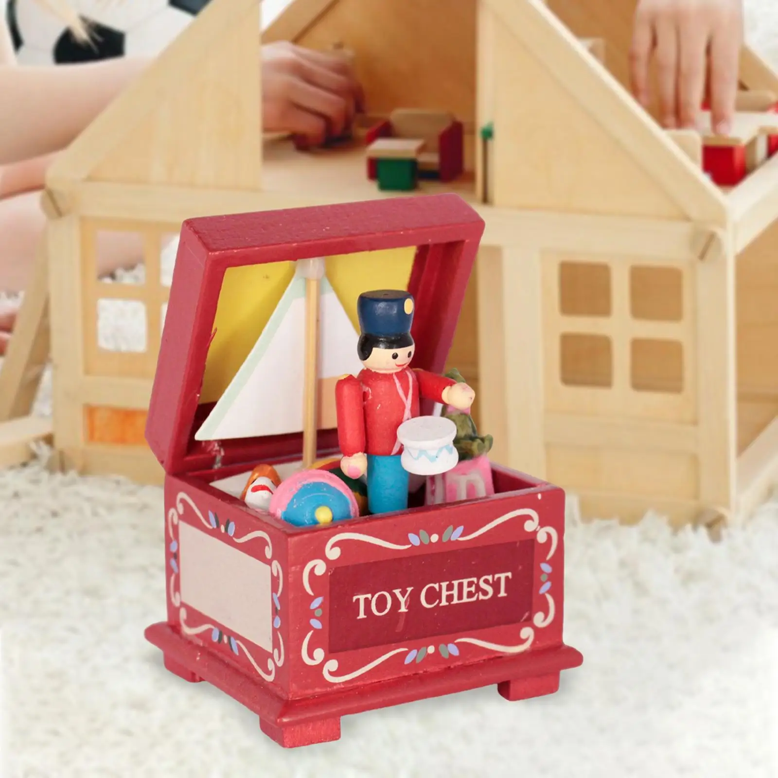 

1:12 игрушечный кукольный домик, наполненный игрушками, старомодные украшения, миниатюрный для кукольного домика, для проектов «сделай сам», коробка для комнаты, аксессуары для спальни